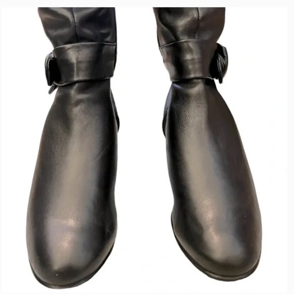 blondo heeled black boots ruched bow size 6 like new no tags - Picture 4 of 14